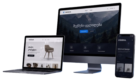 WebCraft Georgia-ს responsive ვებსაიტების ვიზუალი