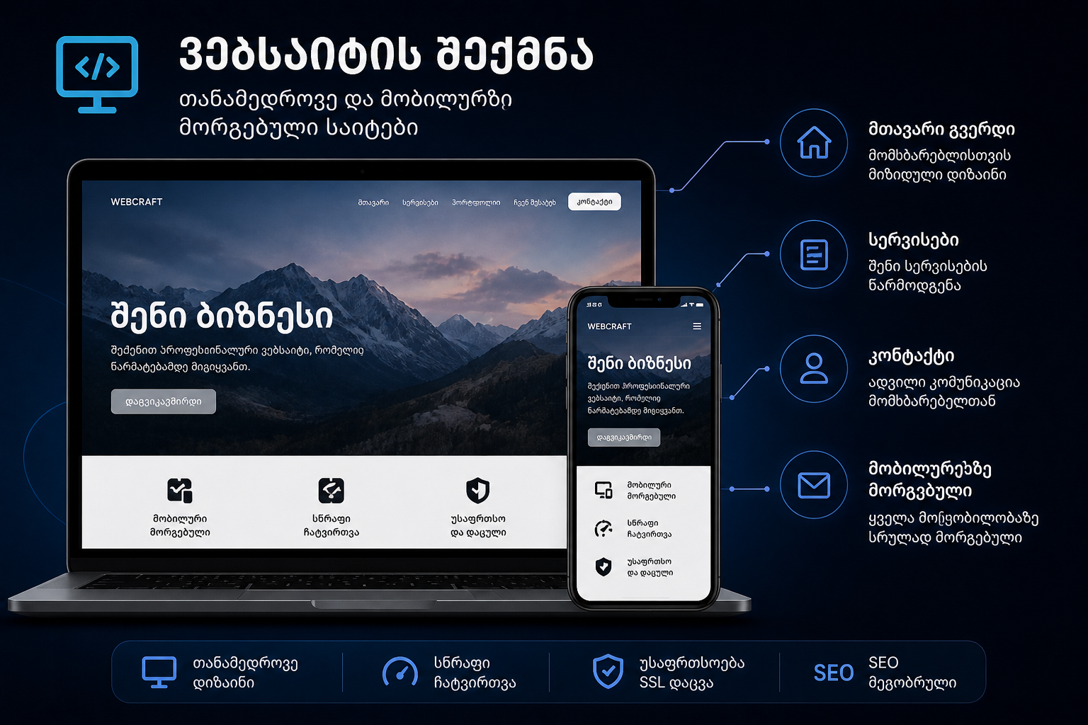 ვებსაიტების შექმნა